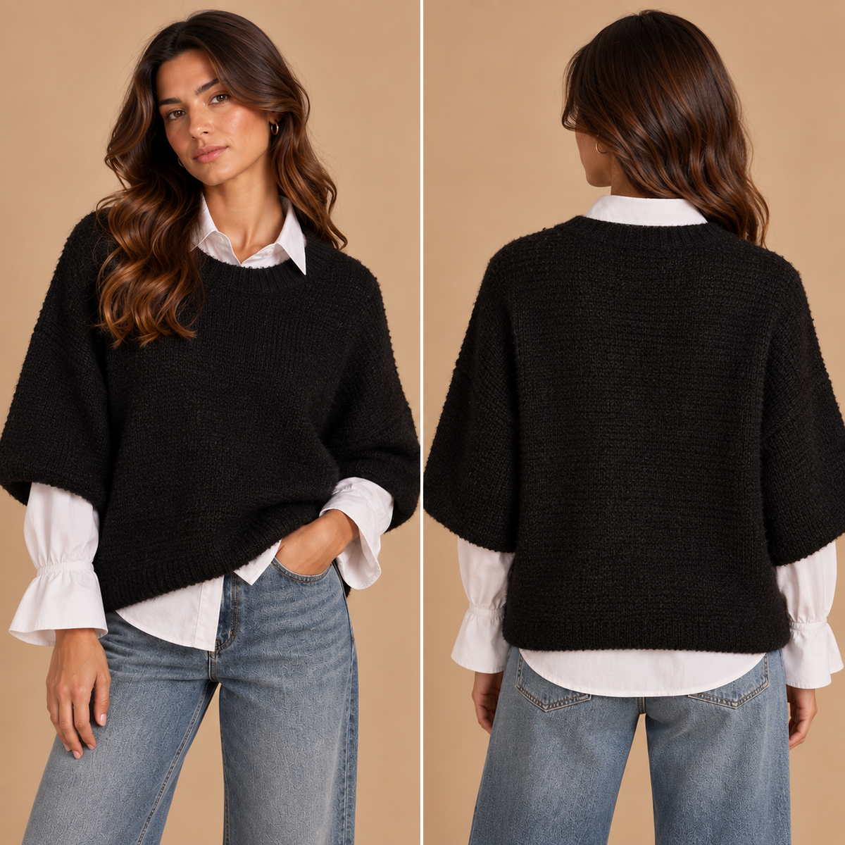 Maglione oversize con maniche corte – Altamira Milano