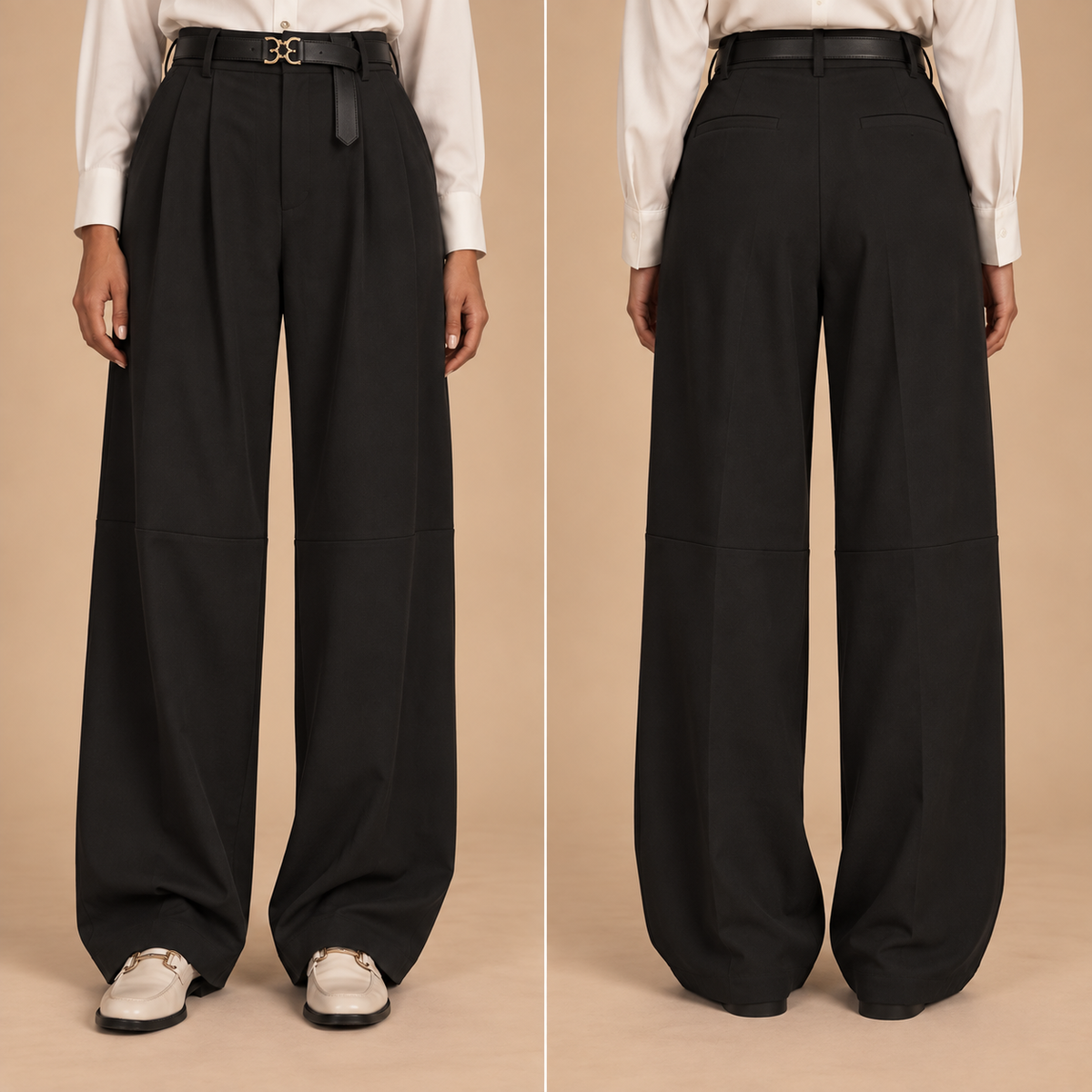 Pantalone wide leg con pinces – Altamira