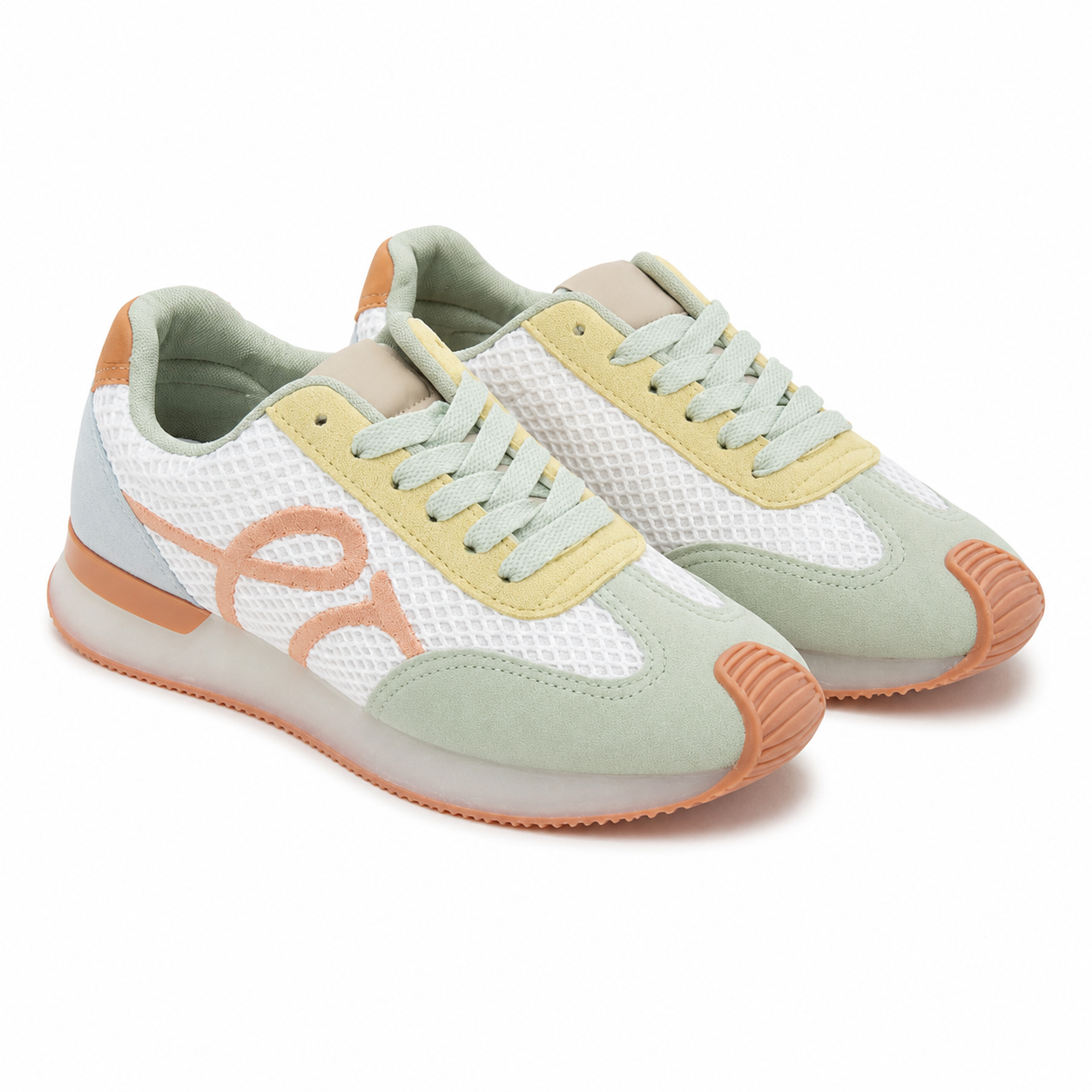 Sneakers Donna in Mesh con Dettagli Pastello