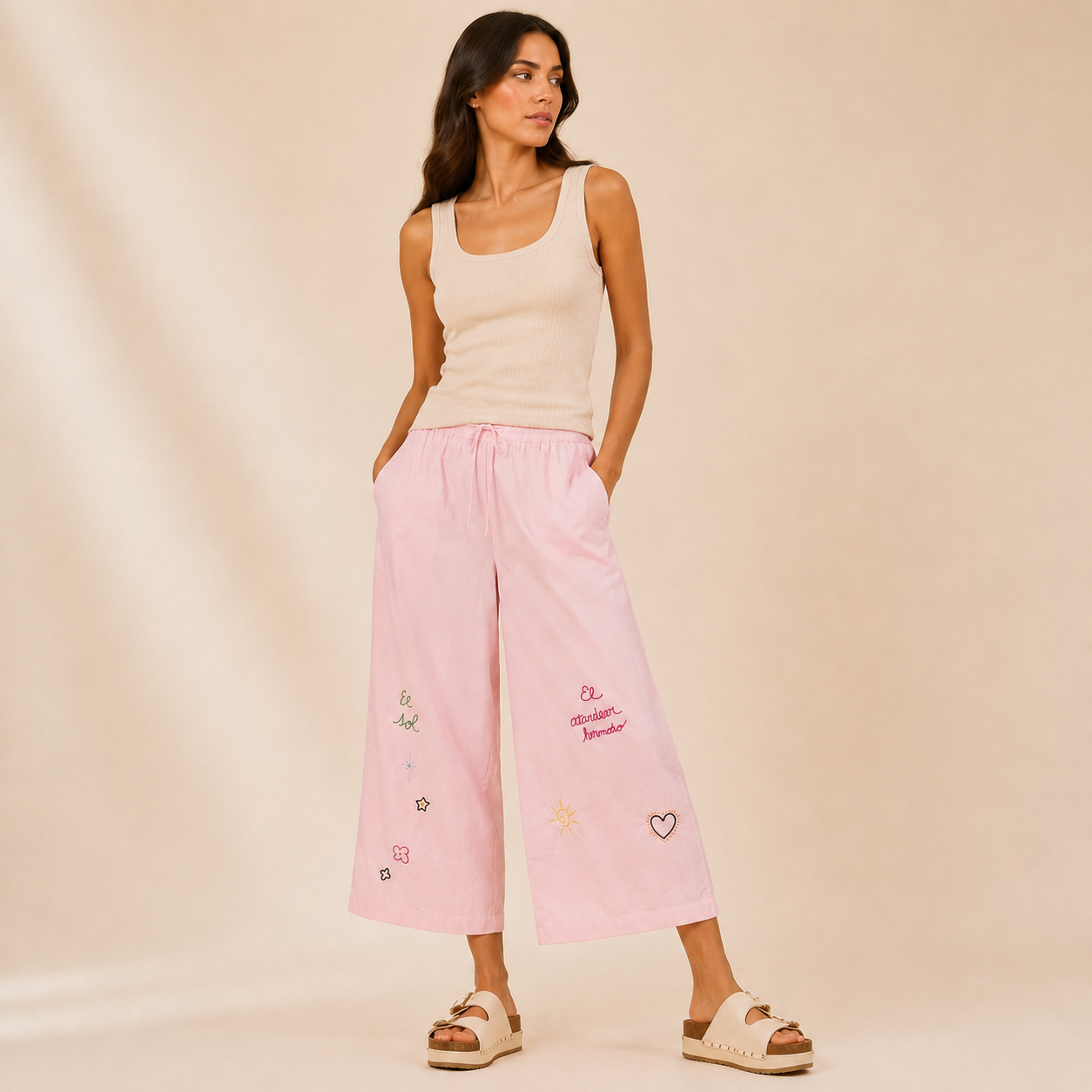 Pantalone Palazzo Donna Ricamato “Sol Playa”