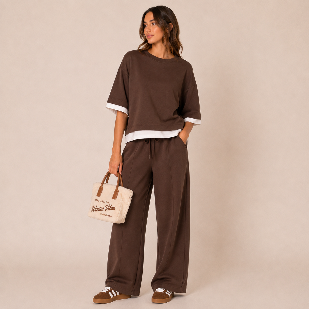 Pantalone Tuta wide leg con coulisse