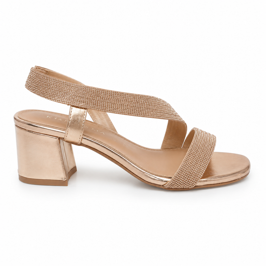 Sandalen Damen mit Glitzerriemen und Absatz