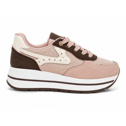 Sneakers Platform con Inserti a Contrasto