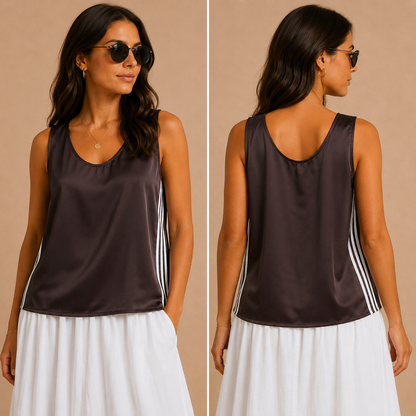 Canotta Donna in Viscosa con Dettaglio Sport Chic