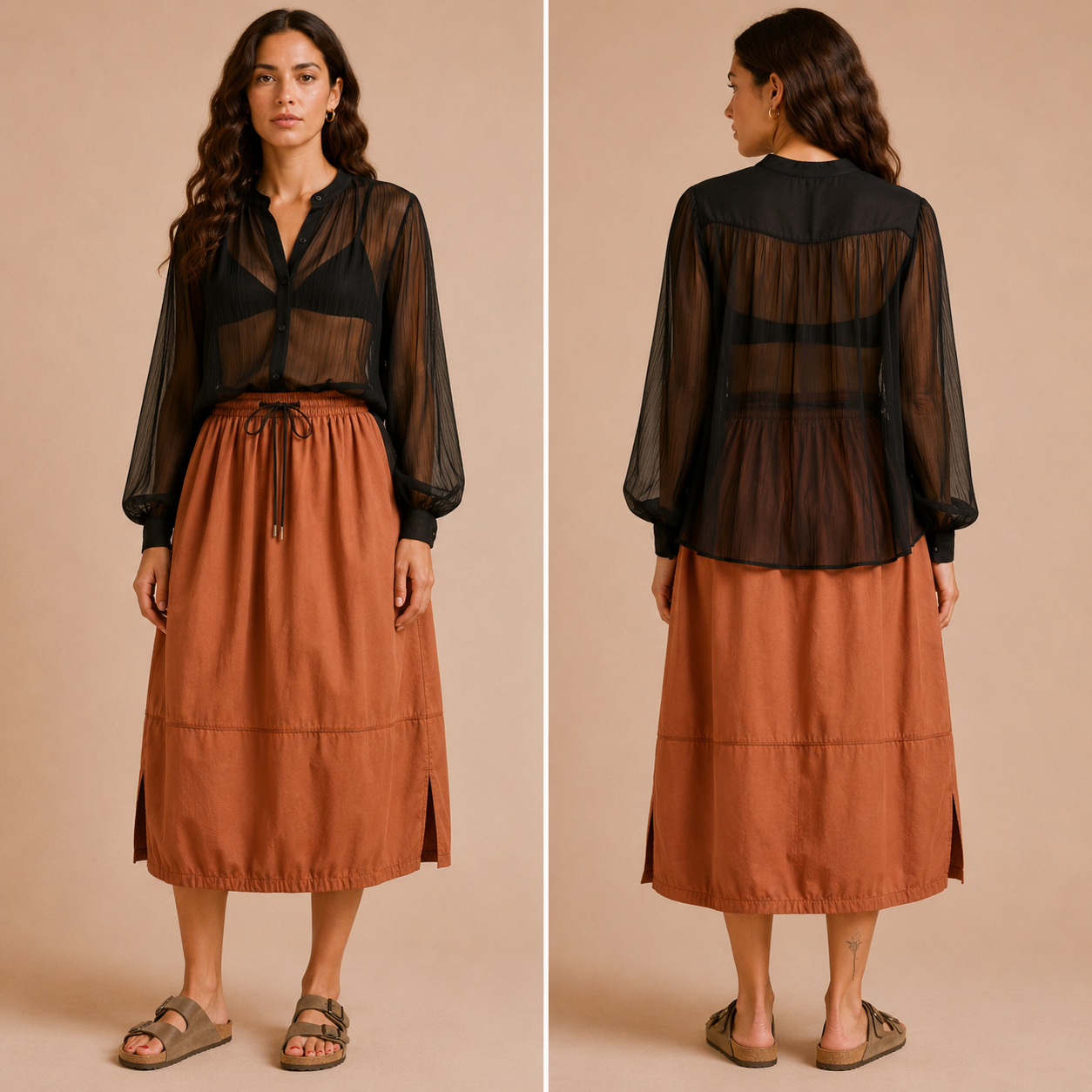 Gonna Donna Midi con Cintura