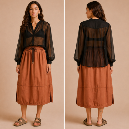 Gonna Donna Midi con Cintura