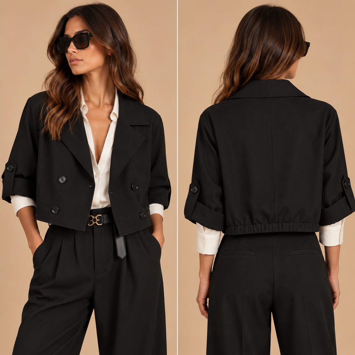 Giacca cropped doppiopetto – Altamira