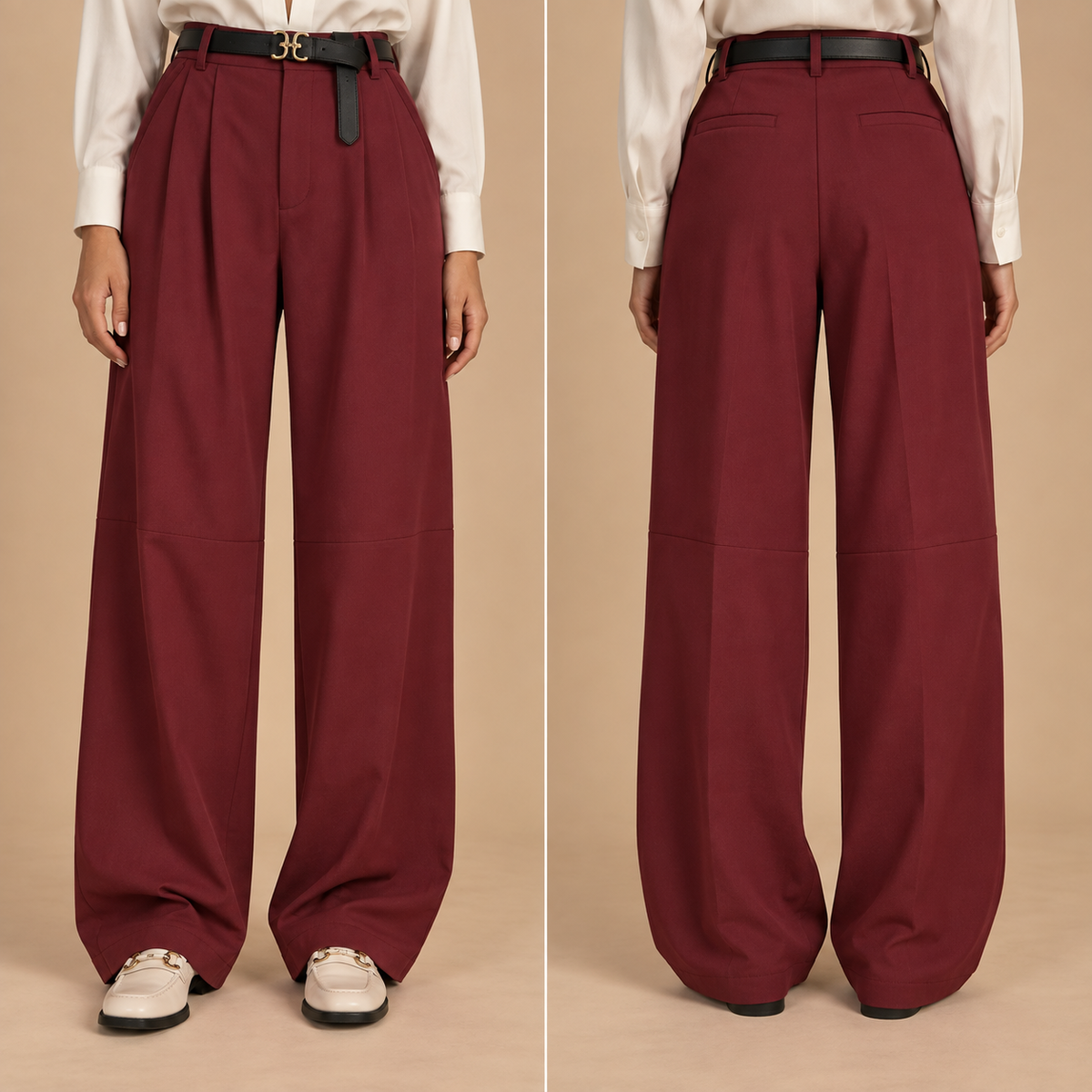 Pantalone wide leg con pinces – Altamira