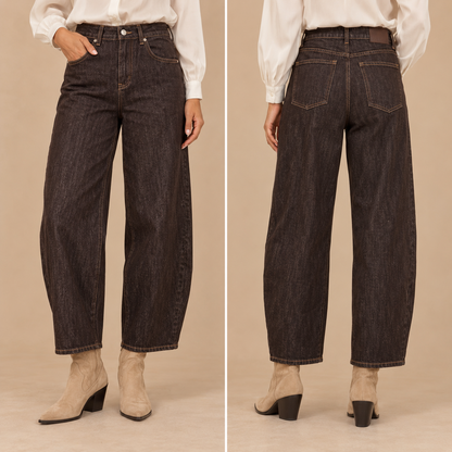 Jeans wide leg marrone