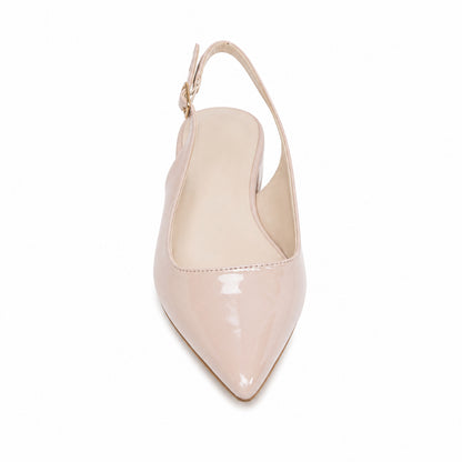 Scarpa Donna Elegante a Punta con Tallone Aperto – Nera e Beige