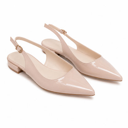 Scarpa Donna Elegante a Punta con Tallone Aperto – Nera e Beige