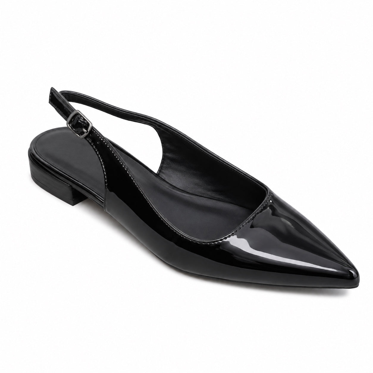 Scarpa Donna Elegante a Punta con Tallone Aperto – Nera e Beige