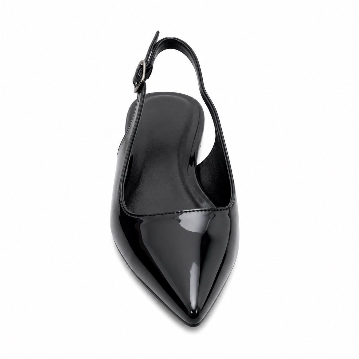 Scarpa Donna Elegante a Punta con Tallone Aperto – Nera e Beige