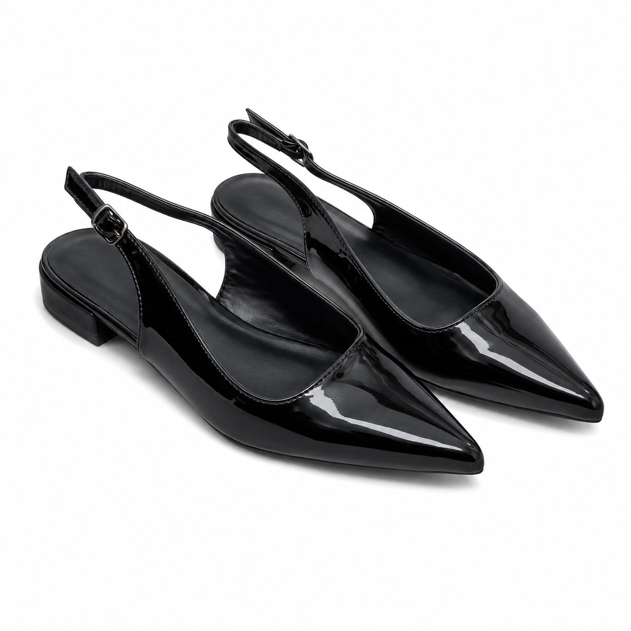 Scarpa Donna Elegante a Punta con Tallone Aperto – Nera e Beige