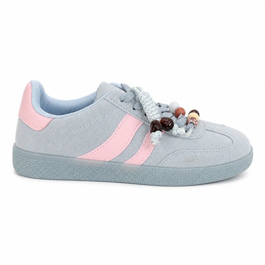 Retro Sneaker Damen aus Veloursleder mit Perlen