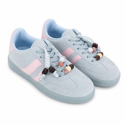 Sneakers Retro Suede con Perline Decorative