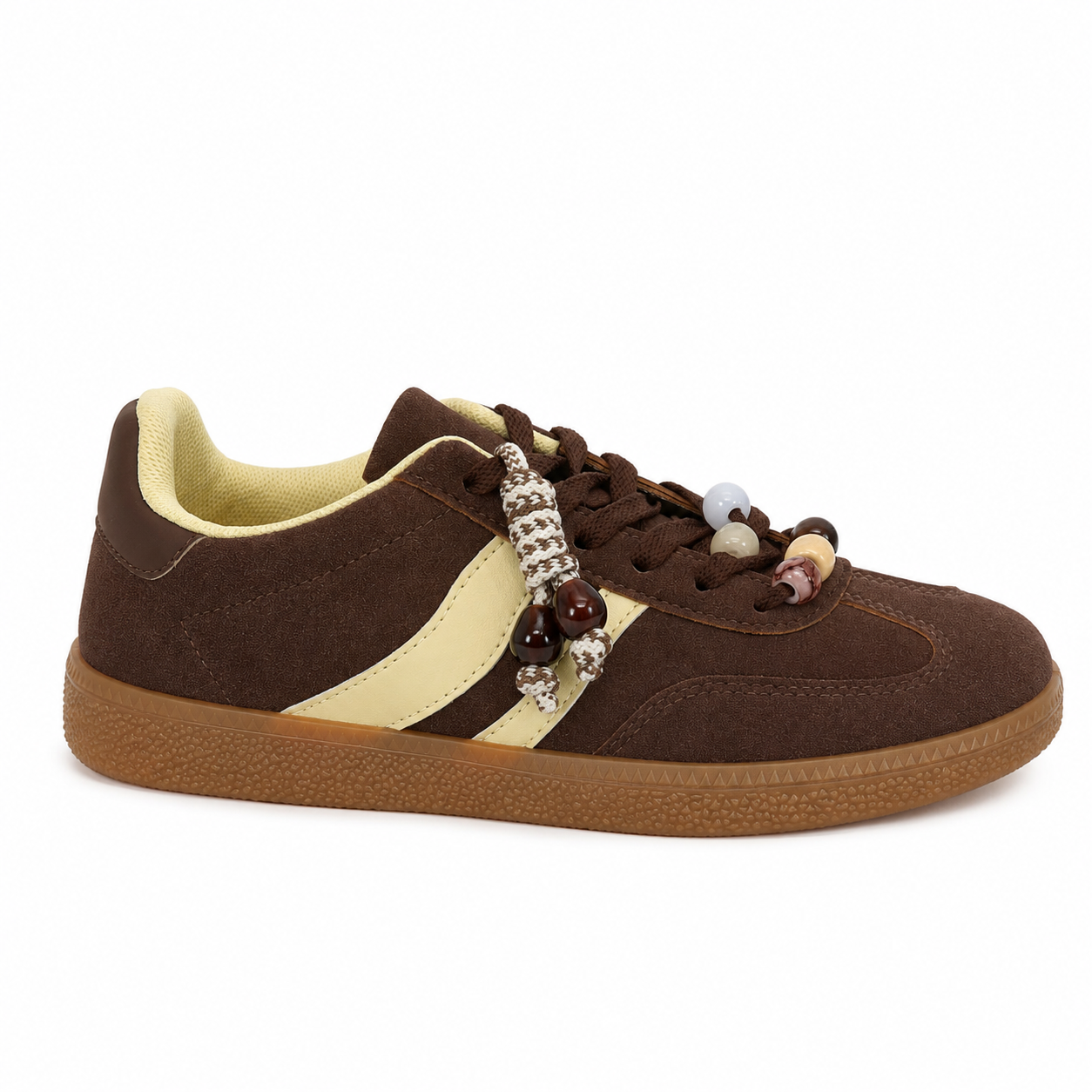 Sneakers Retro Suede con Perline Decorative