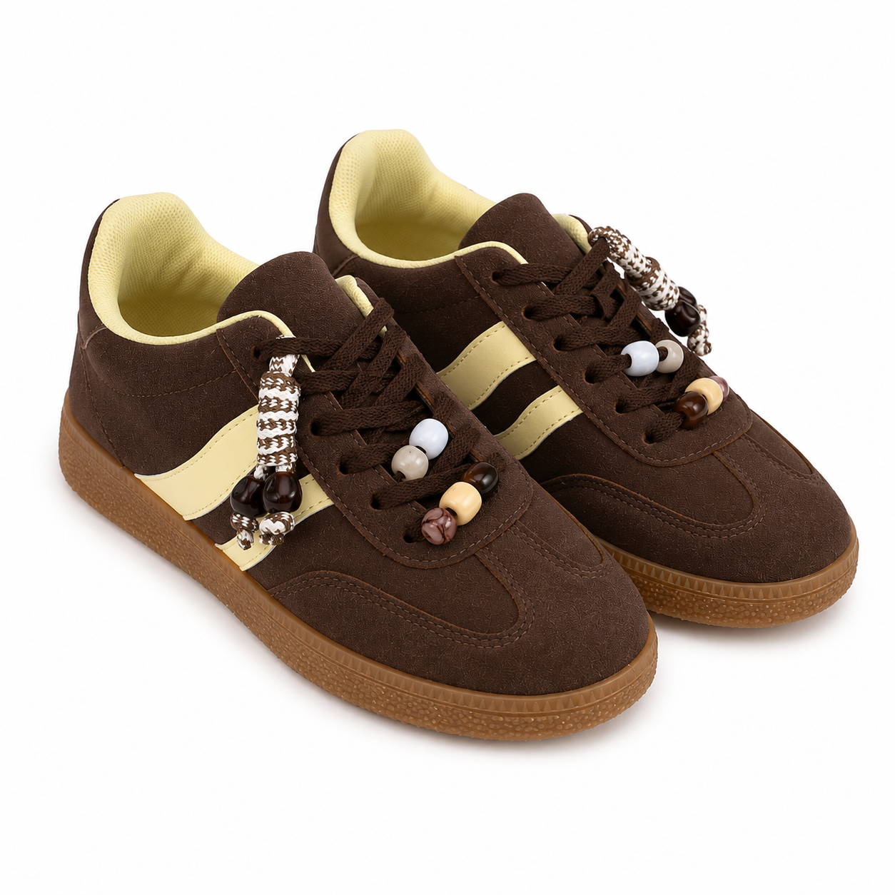 Sneakers Retro Suede con Perline Decorative
