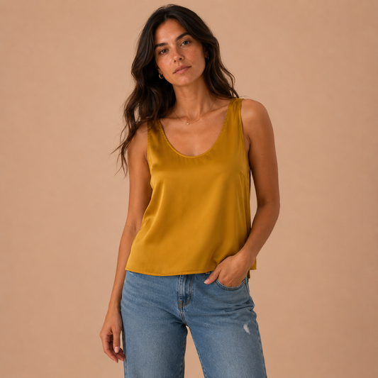 Canotta Donna in Viscosa con Dettaglio Sport Chic