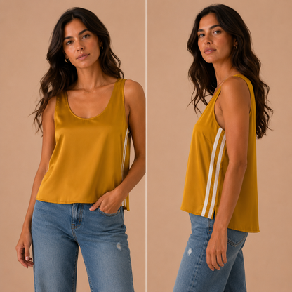Damen-Top aus Viskose mit Sport-Chic-Detail