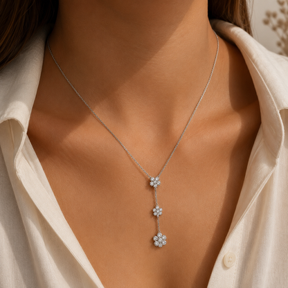 Collana Flowers con Zirconi Pendenti