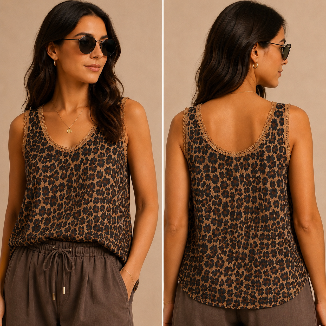 Canotta Donna Fantasia Animalier in Viscosa