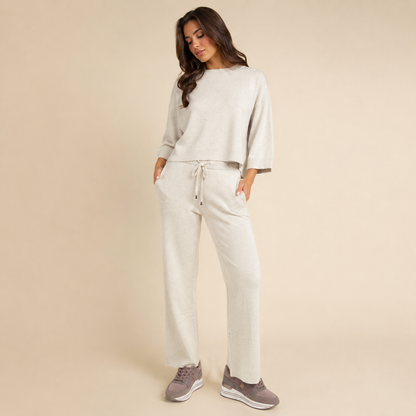 Pantalone wide leg in maglia