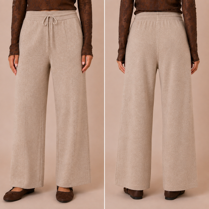Pantalone wide leg in maglia