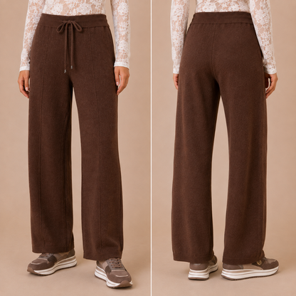 Pantalone wide leg in maglia