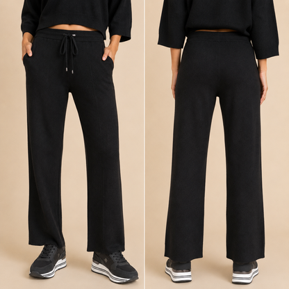 Pantalone wide leg in maglia