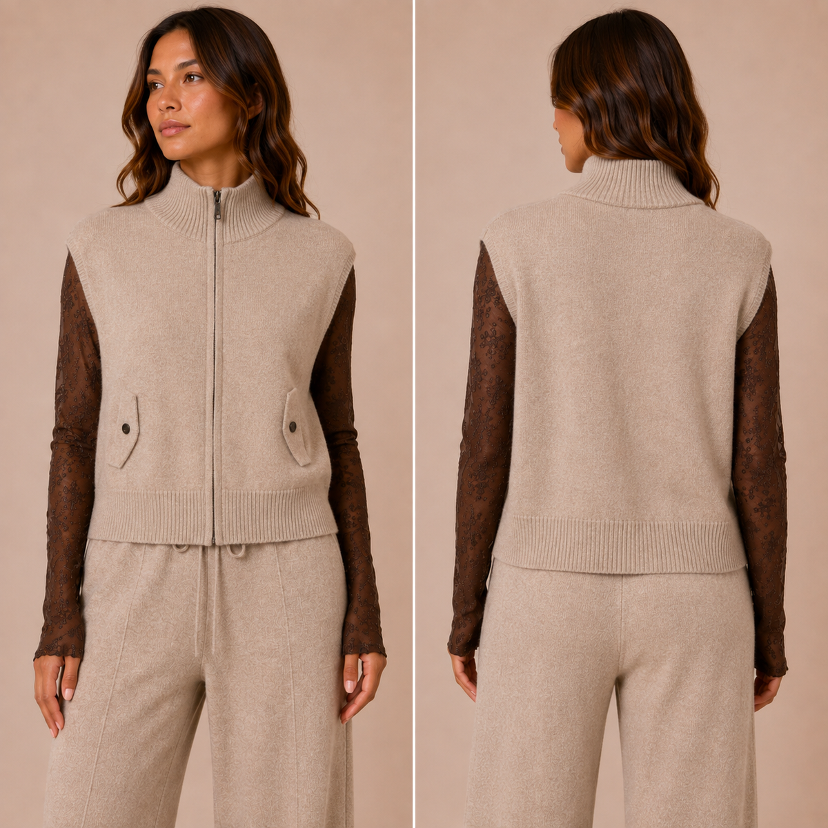Gilet in maglia con zip