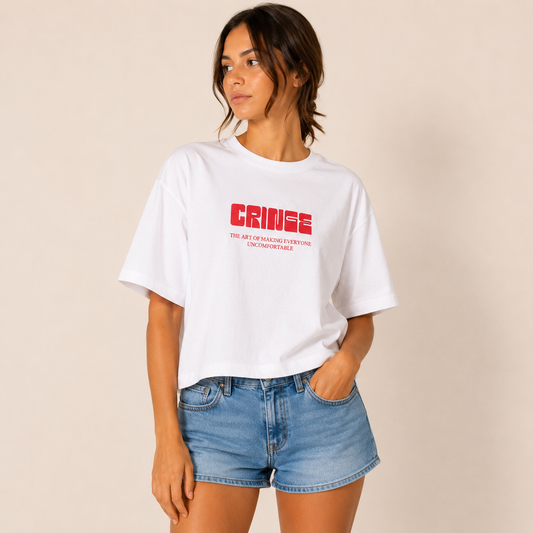 T-Shirt Donna “CRINGE” Bianca