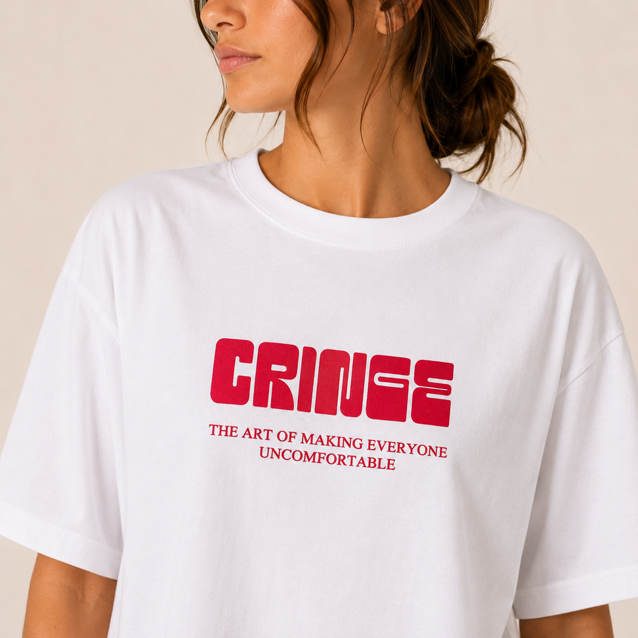 T-Shirt Donna “CRINGE” Bianca