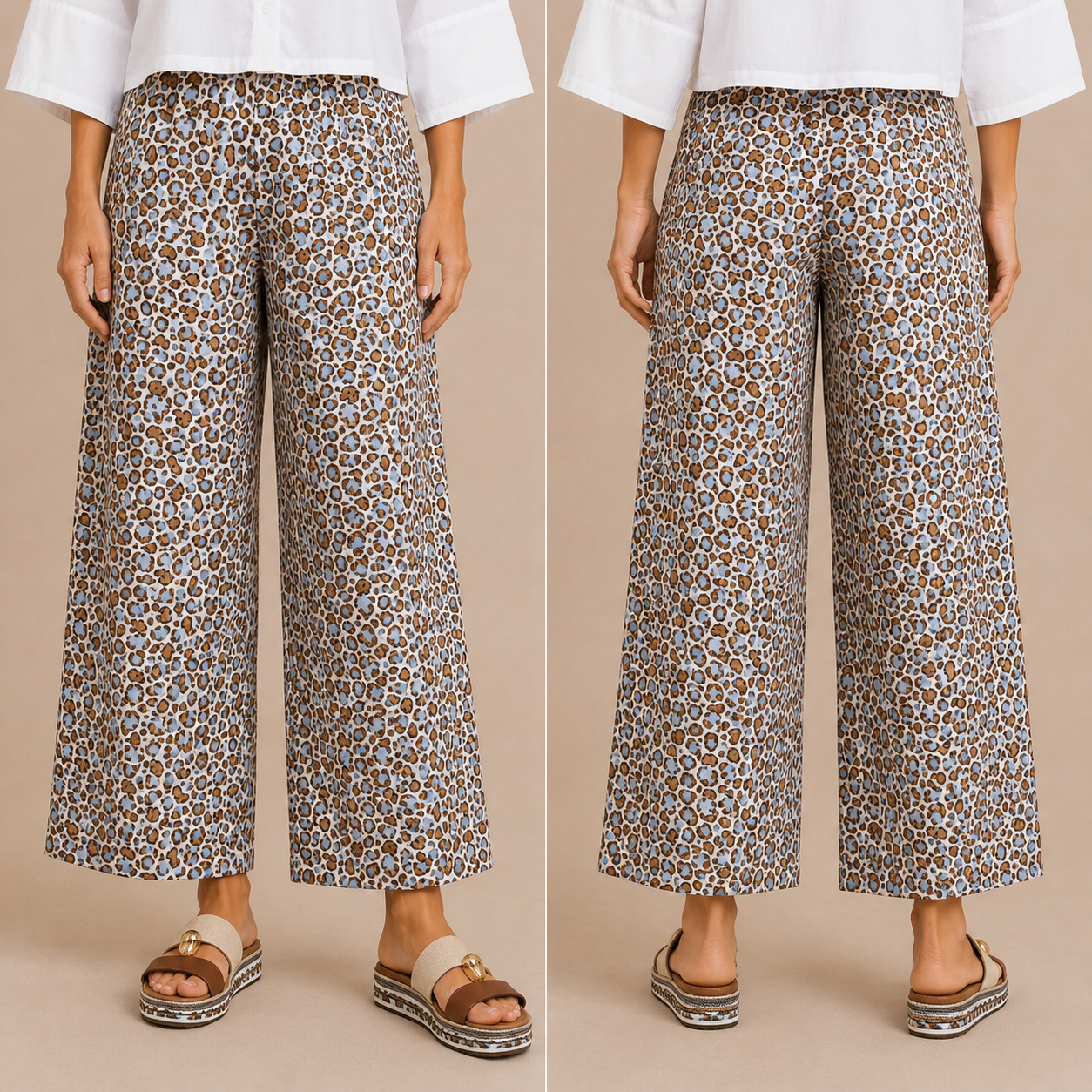 Pantalone Palazzo Donna Fantasia Animalier