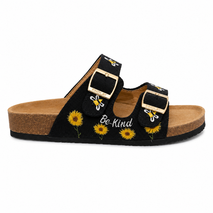 Ciabatte Doppia Fascia Be Kind con Girasoli e Api