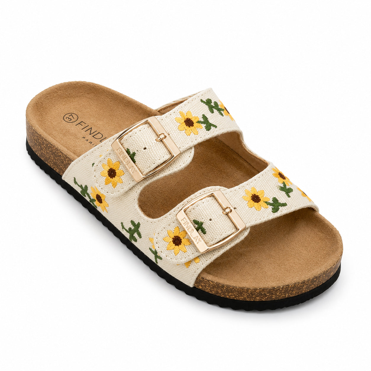 Ciabatta Donna Doppia Fascia Girasoli