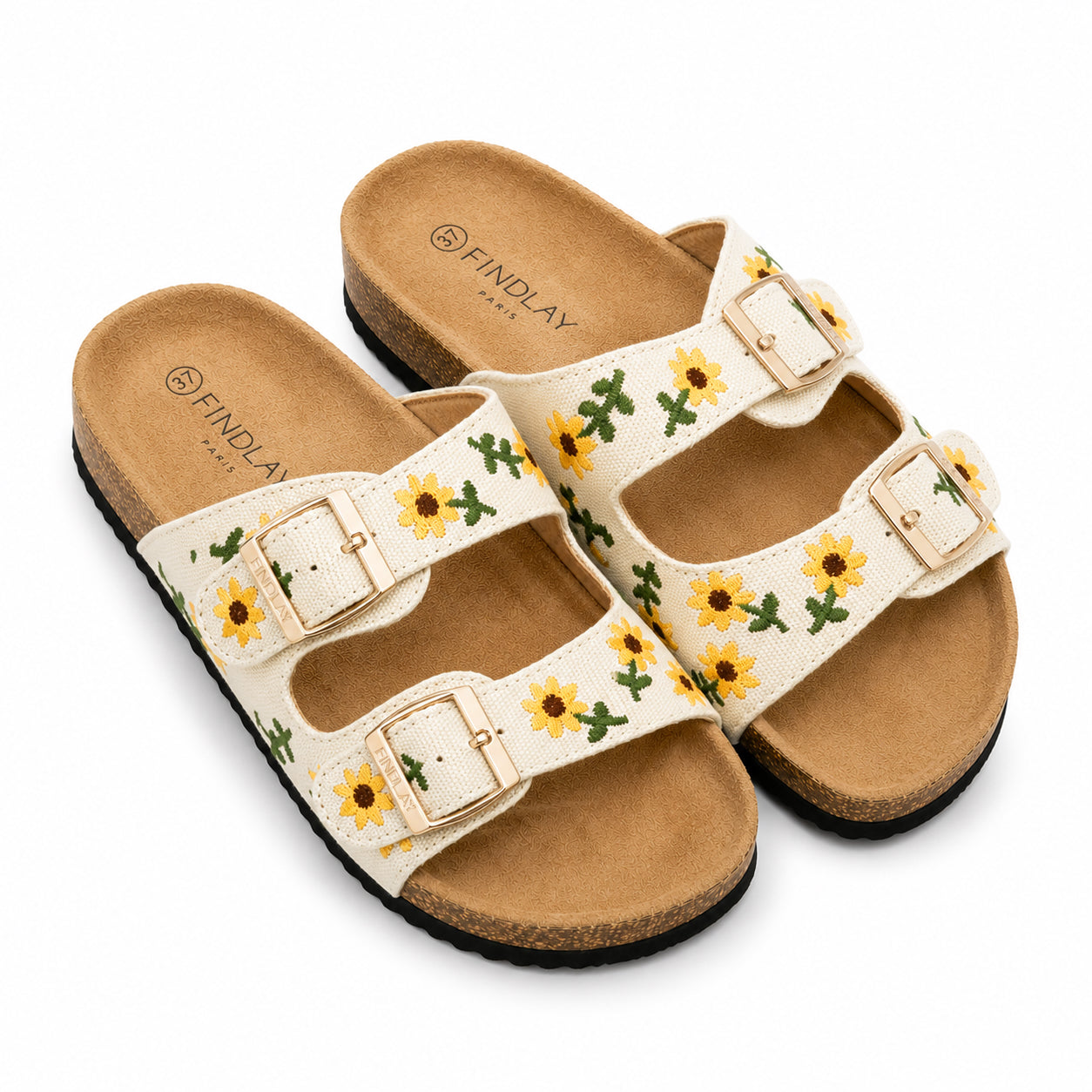 Ciabatta Donna Doppia Fascia Girasoli
