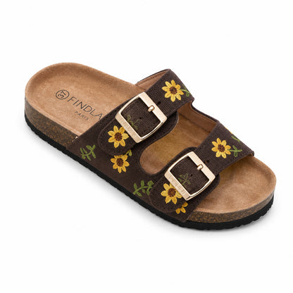 Ciabatta Donna Doppia Fascia Girasoli