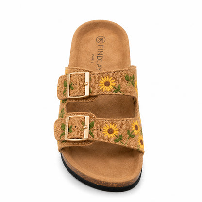 Ciabatta Donna Doppia Fascia Girasoli