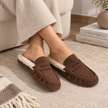 Ciabatta Mocassino Sabot con interno effetto shearling