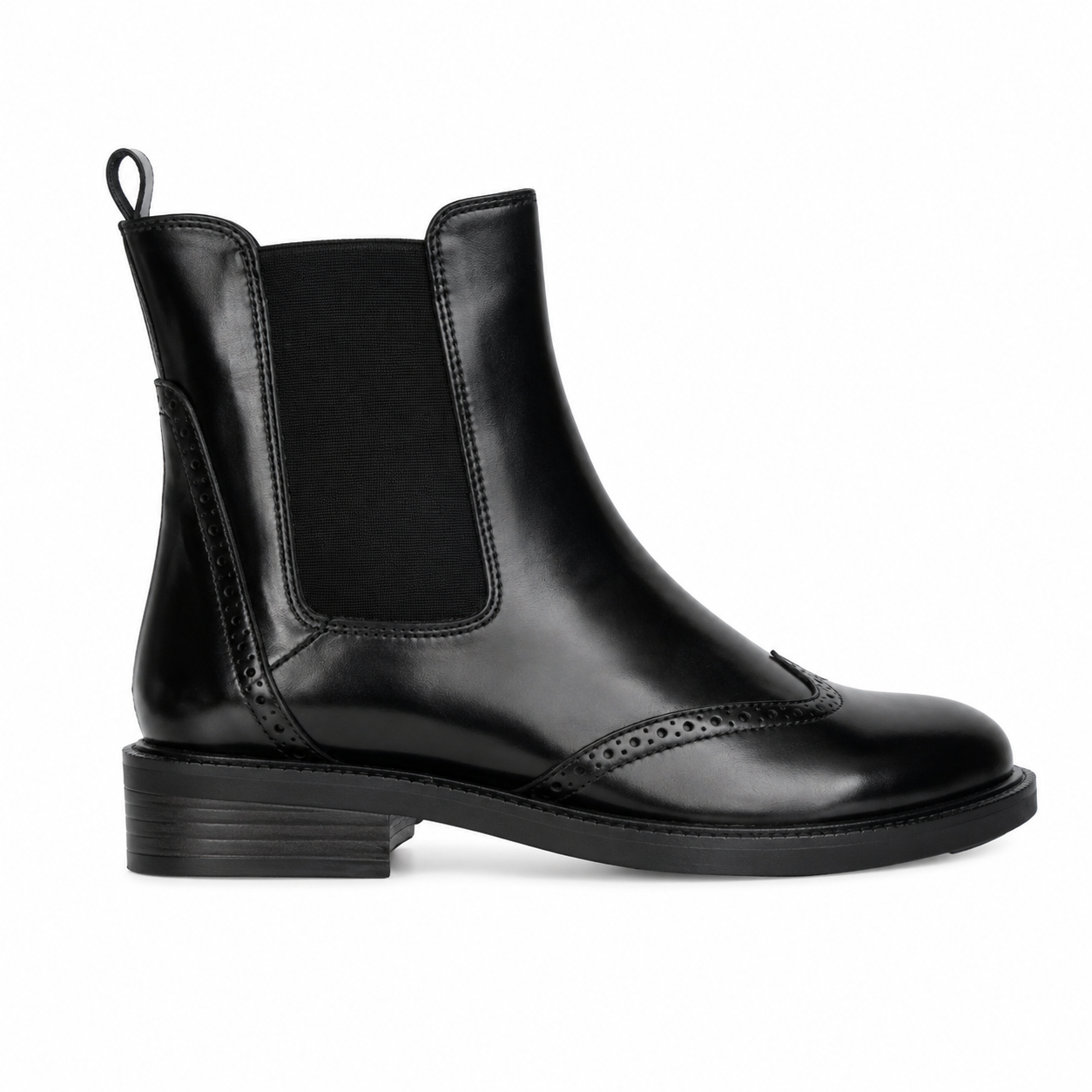 Stivali Chelsea boots con dettaglio brogue