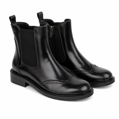 Stivali Chelsea boots con dettaglio brogue
