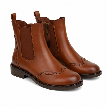 Stivali Chelsea boots con dettaglio brogue