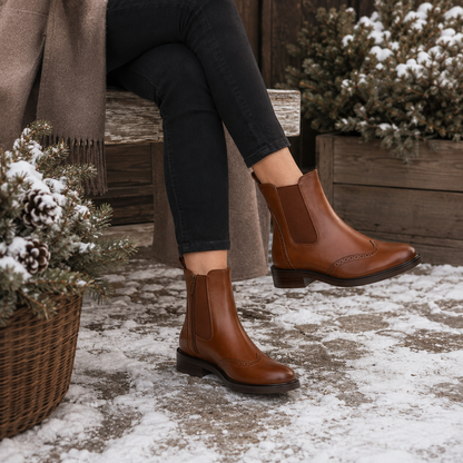 Stivali Chelsea boots con dettaglio brogue