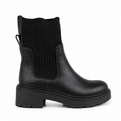 Chelsea Boots Chunky con Inserto in Maglia