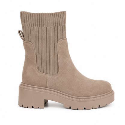 Chelsea Boots Chunky con Inserto in Maglia