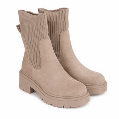 Chelsea Boots Chunky con Inserto in Maglia