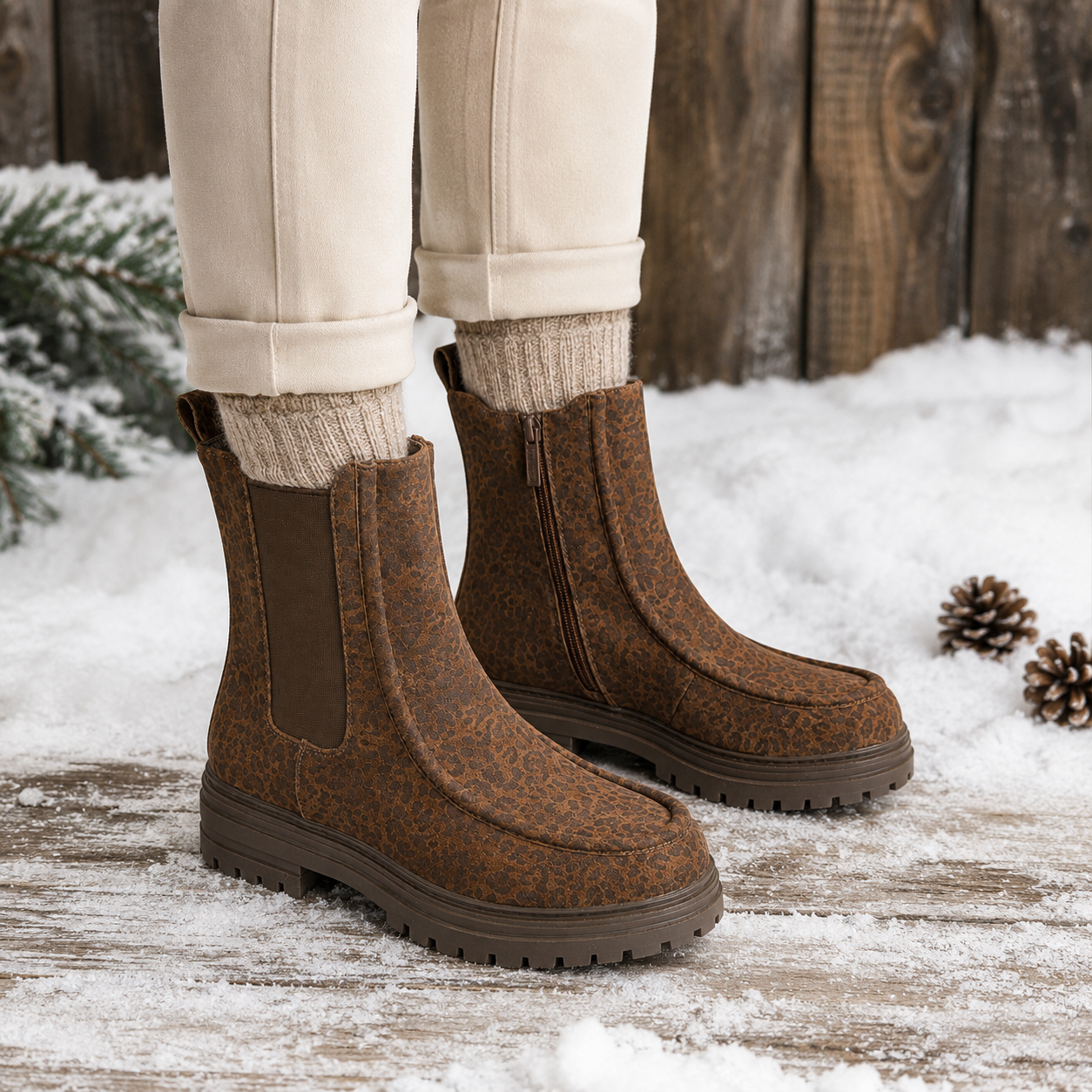 Stivaletti Chelsea Chunky in Camoscio
