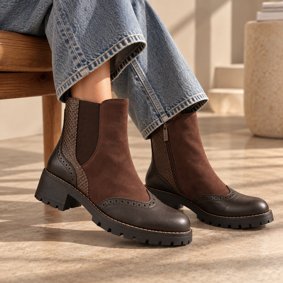 Stivaletto Chelsea con dettaglio animalier
