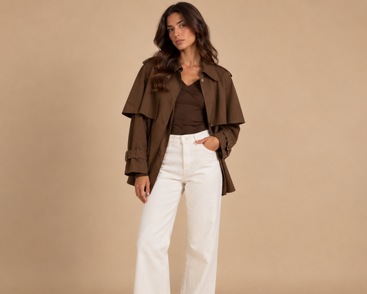 Giacca trench con mantellina